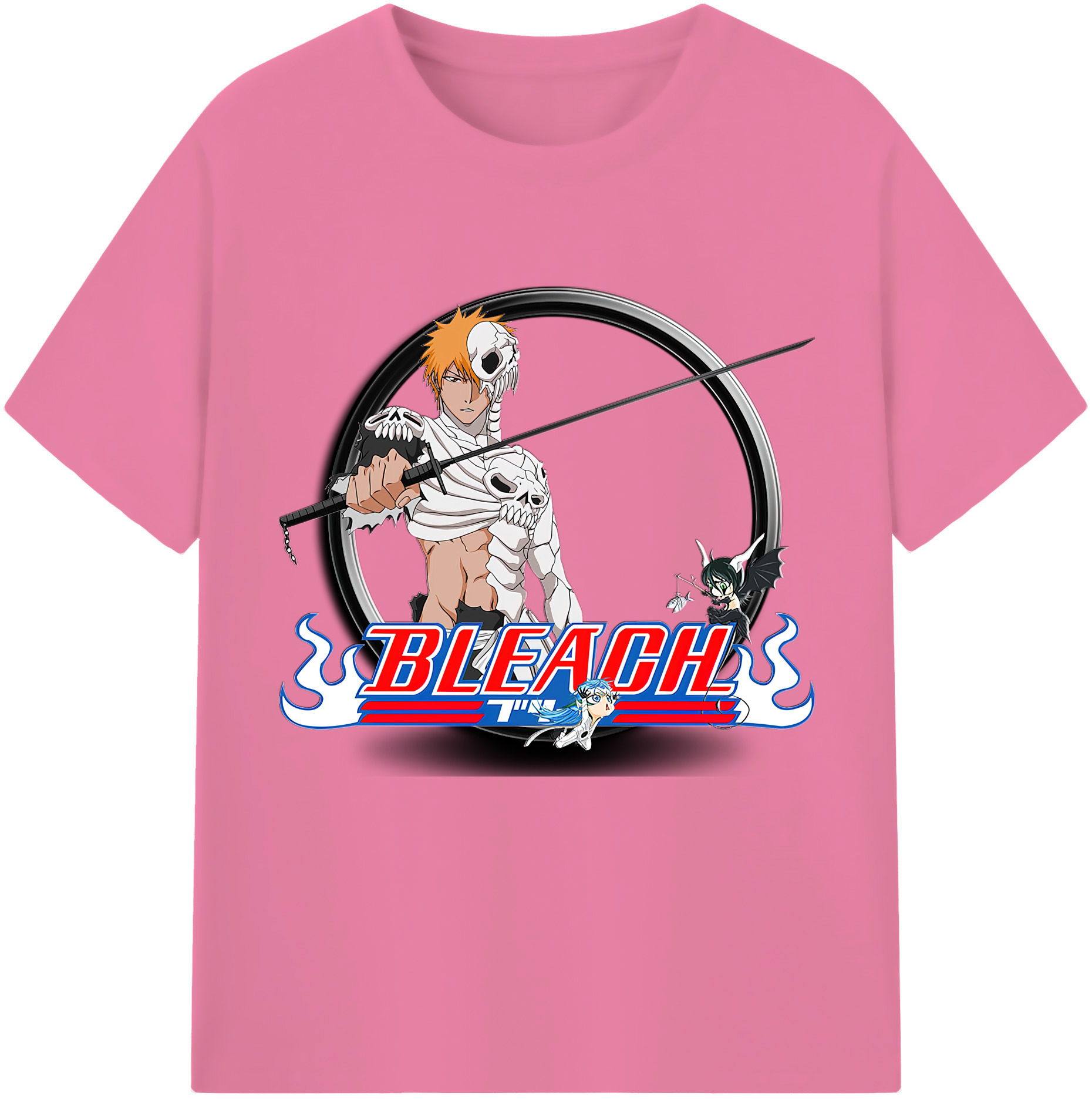 （画像用） ブリーチ 黒崎一護（くろさき いちご）BLEACH Kurosaki Ichigo 綿100％半袖Tシャツ（フロントプリント）
